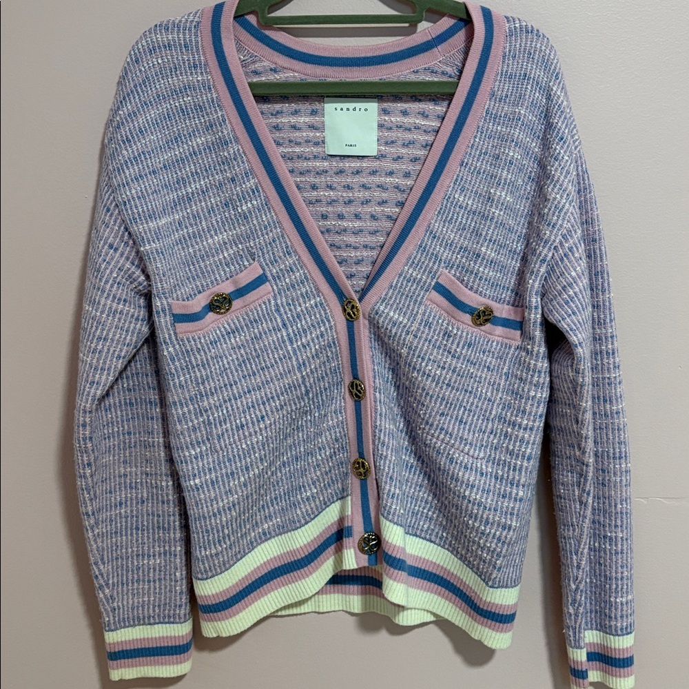 Sandro Pink and Blue Textured Knit